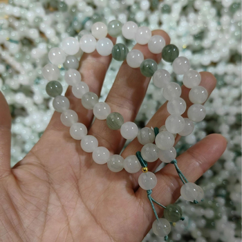 Brățară | Tianshan Cui, mărgele circulare, Stil oriental pastoral, Unisex, Personalizare DIY | (Material: Tianshan Cui; Formă: Mărgele circulare; Stil: Oriental pastoral; Procesare: Șlefuire și lustruire; Număr bucăți: 25)