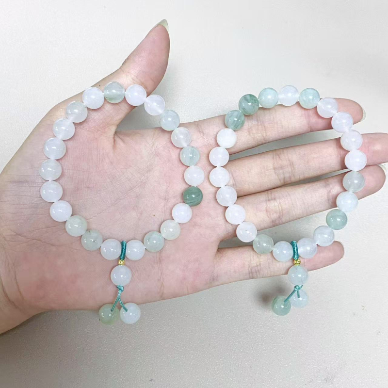 Brățară | Tianshan Cui, mărgele circulare, Stil oriental pastoral, Unisex, Personalizare DIY | (Material: Tianshan Cui; Formă: Mărgele circulare; Stil: Oriental pastoral; Procesare: Șlefuire și lustruire; Număr bucăți: 25)