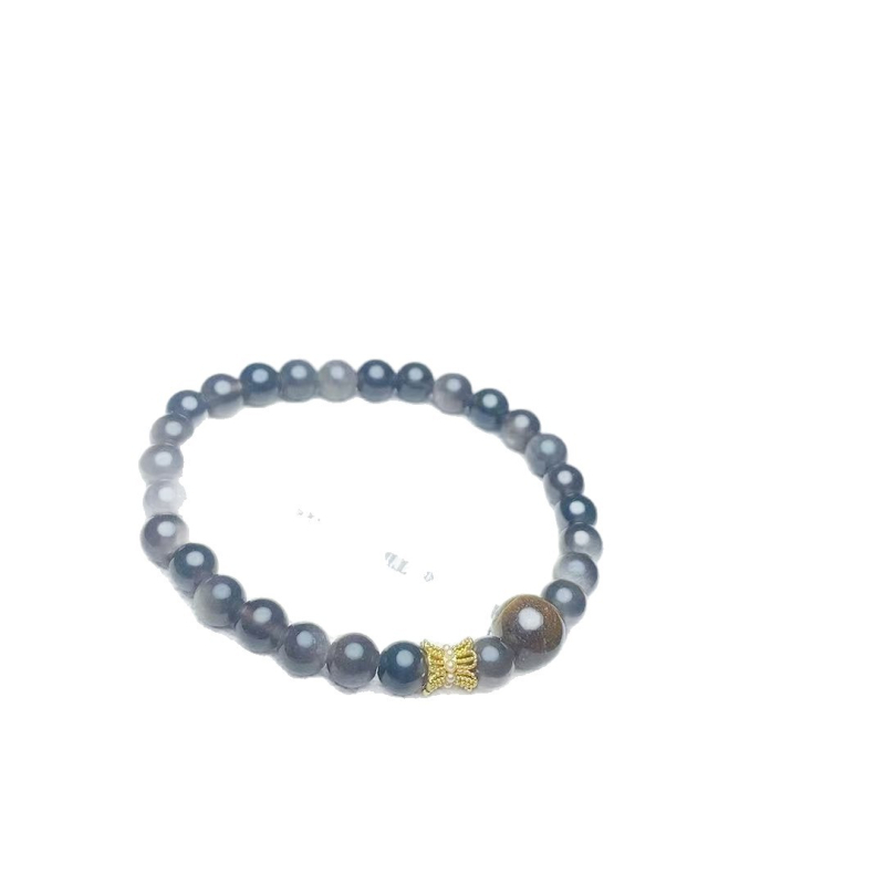 Brățară din ochi de tigru, simplă, unisex, design geometric, împletită manual