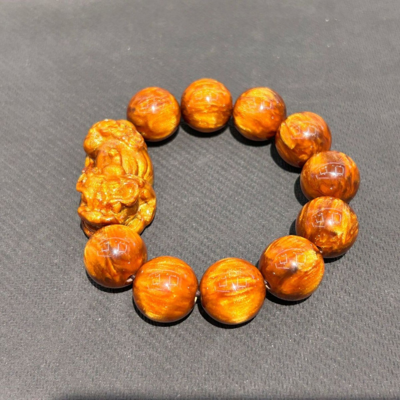 Ručni Pixiu narukvica od smole u vintage stilu, unisex okrugli oblik, set od 11 perli, ručno izrađeno