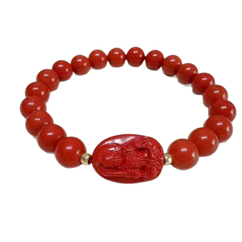 Cinnabar narukvica – ručno izrađene okrugle kuglice, novi kineski stil, unisex, Yiwu podrijetlo