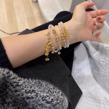 Narukvica s kristalnim perlama, bez bočnih kamenčića, 925 srebrni dodaci