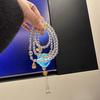 Narukvica s kristalnim perlama, bez bočnih kamenčića, 925 srebrni dodaci