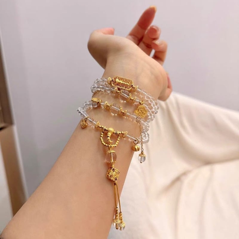 Narukvica s kristalnim perlama, bez bočnih kamenčića, 925 srebrni dodaci