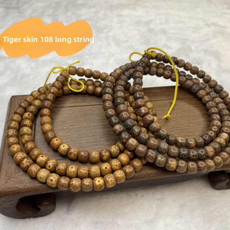 Bodhi náramok Hviezda-Mesiac, 108 korálok, ručná výroba, prírodné, leštené, moderný minimalistický štýl