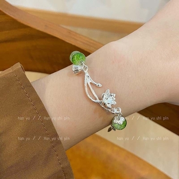 Narukvica od stakla s cvjetnim dizajnom, ručno izrađena, retro ženski stil, set od 3 komada
