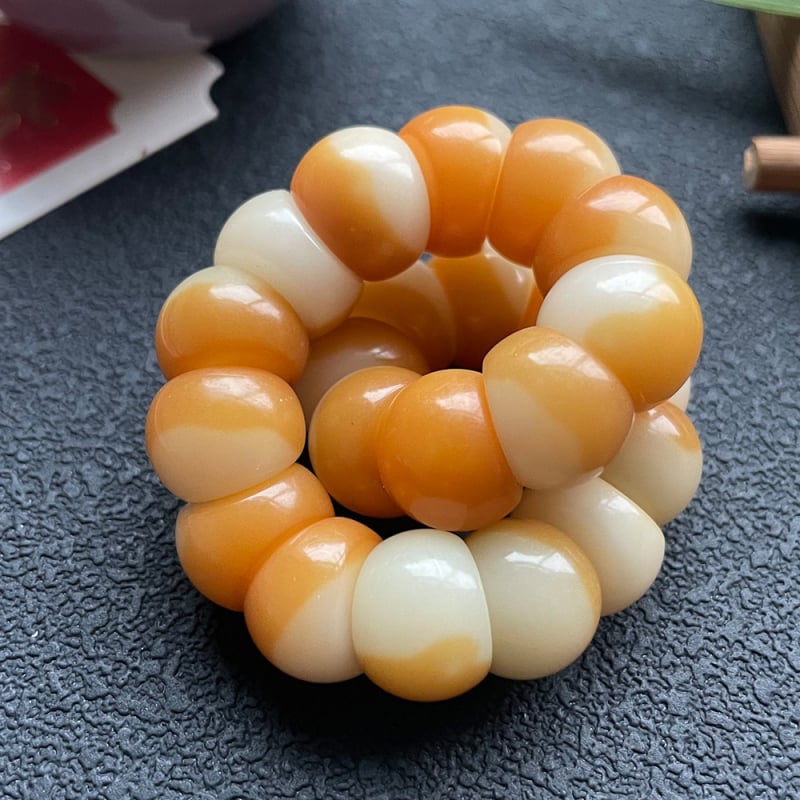 Náramok z Bodhi koreňa, ručne vyrobený, čínsky štýl, geometrický tvar, 22 kusov