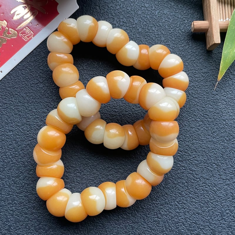 Náramok z Bodhi koreňa, ručne vyrobený, čínsky štýl, geometrický tvar, 22 kusov