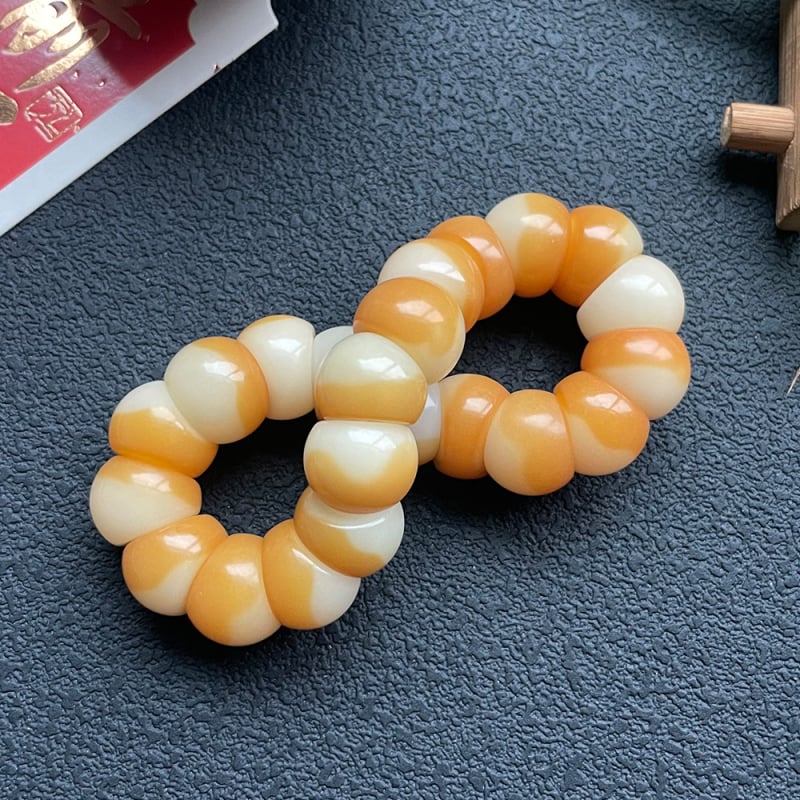 Náramok z Bodhi koreňa, ručne vyrobený, čínsky štýl, geometrický tvar, 22 kusov