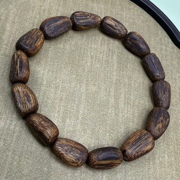 Narukvica - Vintage unisex Hainan Qinan agarwood bucket beads, ručno izrađeno, 22 perle