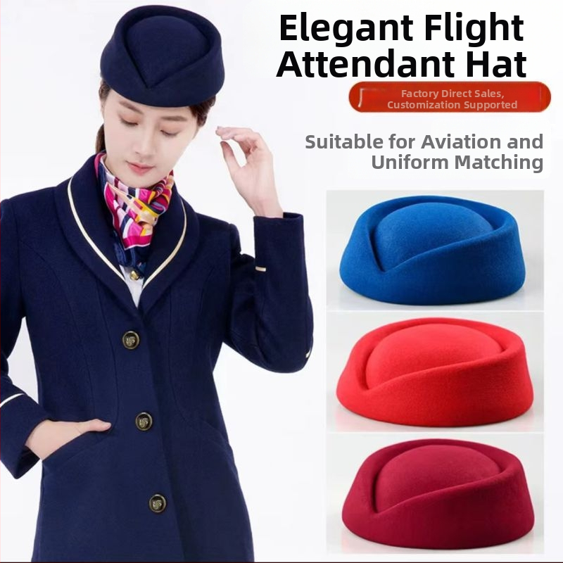 Pălărie Topper pentru femei, din lână, coroană dom, boruri Eaves, model monocrom