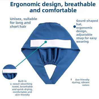 Șapcă chirurgicală pentru dentiști, poliester, monocromă, formă cupolă, margine plată, imprimare logo posibilă, personalizare disponibilă