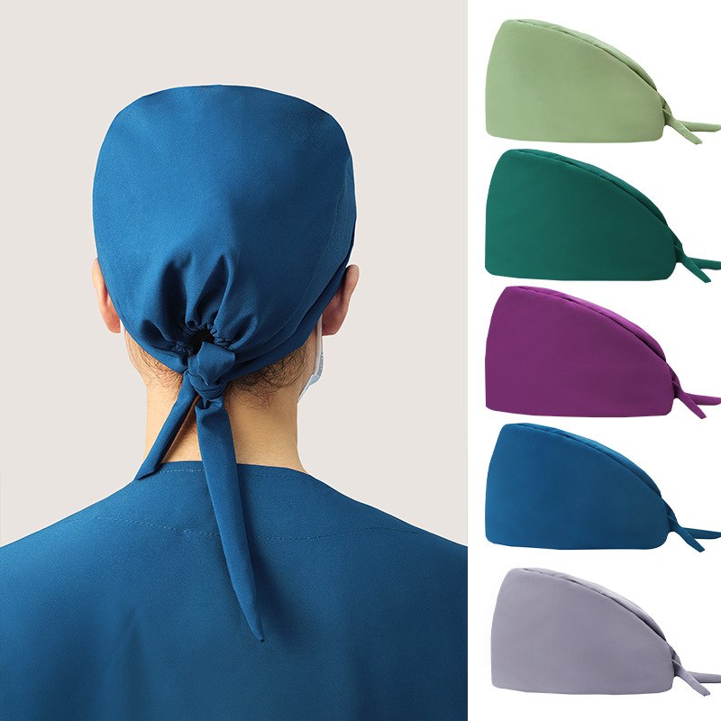 Șapcă chirurgicală pentru dentiști, poliester, monocromă, formă cupolă, margine plată, imprimare logo posibilă, personalizare disponibilă