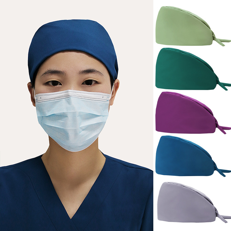 Șapcă chirurgicală pentru dentiști, poliester, monocromă, formă cupolă, margine plată, imprimare logo posibilă, personalizare disponibilă