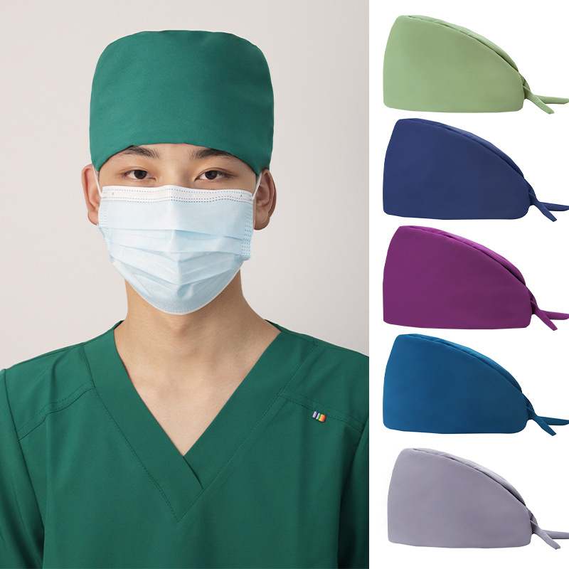 Șapcă chirurgicală pentru dentiști, poliester, monocromă, formă cupolă, margine plată, imprimare logo posibilă, personalizare disponibilă