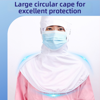 Căciulă de protecție la praf cu fular elastic și clipsuri pentru urechi, milk silk, unisex, vârf plat, toate anotimpurile