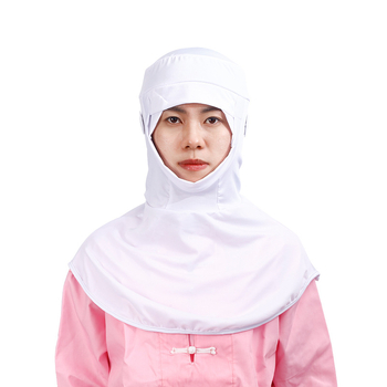 Căciulă de protecție la praf cu fular elastic și clipsuri pentru urechi, milk silk, unisex, vârf plat, toate anotimpurile