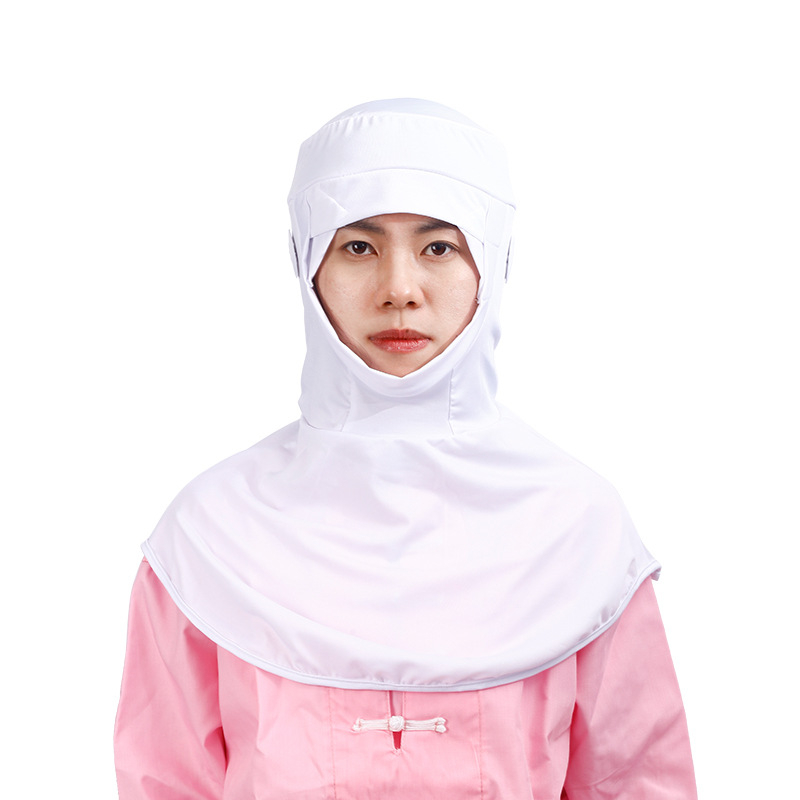 Căciulă de protecție la praf cu fular elastic și clipsuri pentru urechi, milk silk, unisex, vârf plat, toate anotimpurile