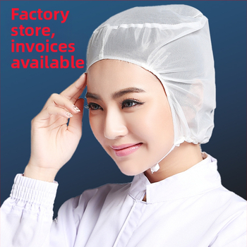 Șapcă din plasă cu căptușeală internă pentru atelierul de la o fabrică alimentară, cu șiret, respirabilă, ușoară, fir warp-knitting