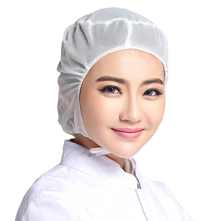 Șapcă din plasă cu căptușeală internă pentru atelierul de la o fabrică alimentară, cu șiret, respirabilă, ușoară, fir warp-knitting