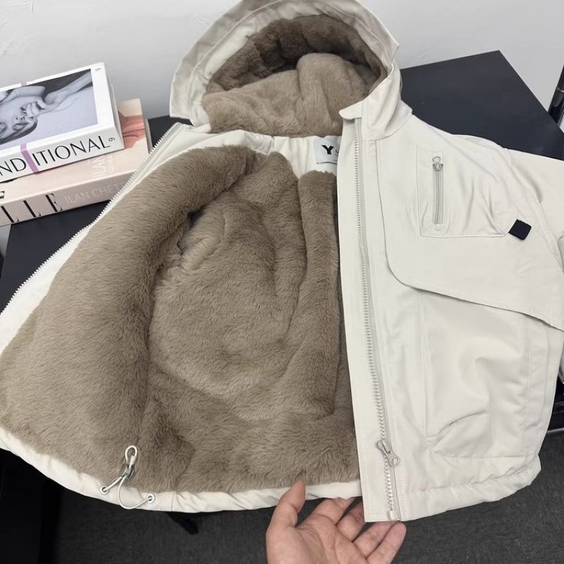 Unisex dječja jakna od poliestera s fleece podstavom, quilted dizajn, stojeći ovratnik, za djecu stariju od 8 godina
