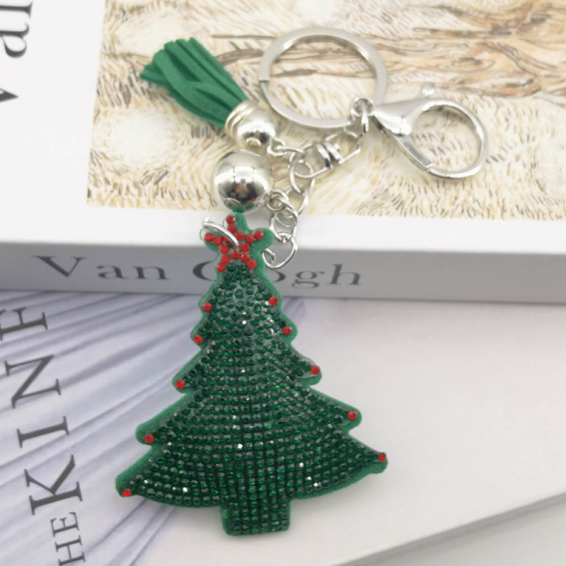 Brelok za božićno drvce s dijamantnim sjajem, rhinestones, cinkova legura, mikrovlaknen detalji
