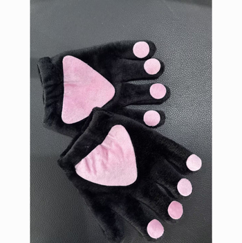 Cosplay γάντια γάτας με πατουσάκια, χειροποίητα βελούδινα, κεντημένο μοτίβο καρτούν, Unisex, TY-220