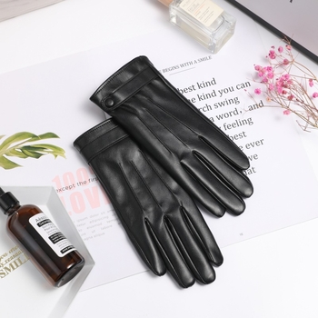 PU bőr érintőképernyős kesztyű nőknek — melegek, téli, tavaszi és őszi szezonokra