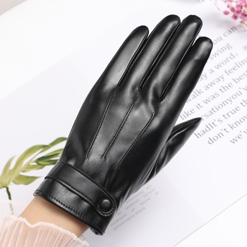 PU bőr érintőképernyős kesztyű nőknek — melegek, téli, tavaszi és őszi szezonokra