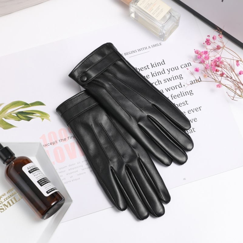 PU bőr érintőképernyős kesztyű nőknek — melegek, téli, tavaszi és őszi szezonokra