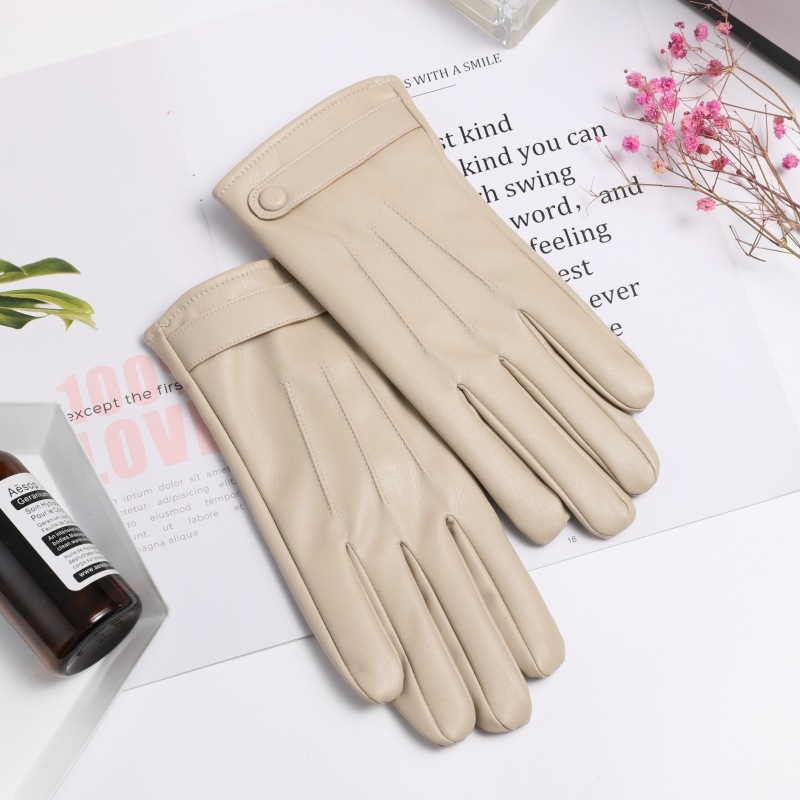 PU bőr érintőképernyős kesztyű nőknek — melegek, téli, tavaszi és őszi szezonokra