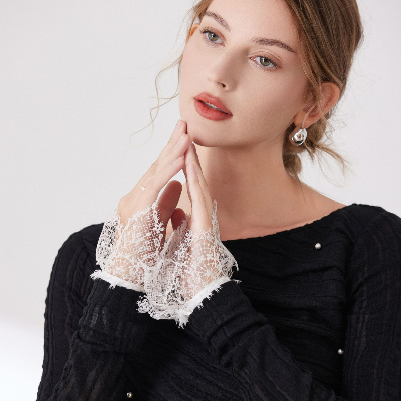 Dekoratiivsed võltsvarrukad tantsukostüümidele, lühikesed varrukad, fringing ja lilledetailid, täiskasvanud naistele