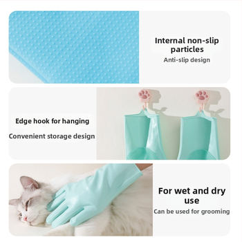 Silikona vannas cimdi – masāžas birste sunim, matu noņemšana, zīmols Receive the shell, 201 gab. kastē