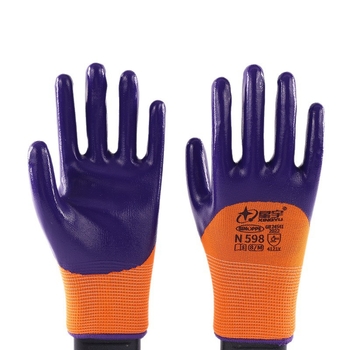 Xingyu N598 нитрилно покрити защитни ръкавици — устойчиви на износване, антихлъзгави, маслостойки, дишащи, защита на ръцете