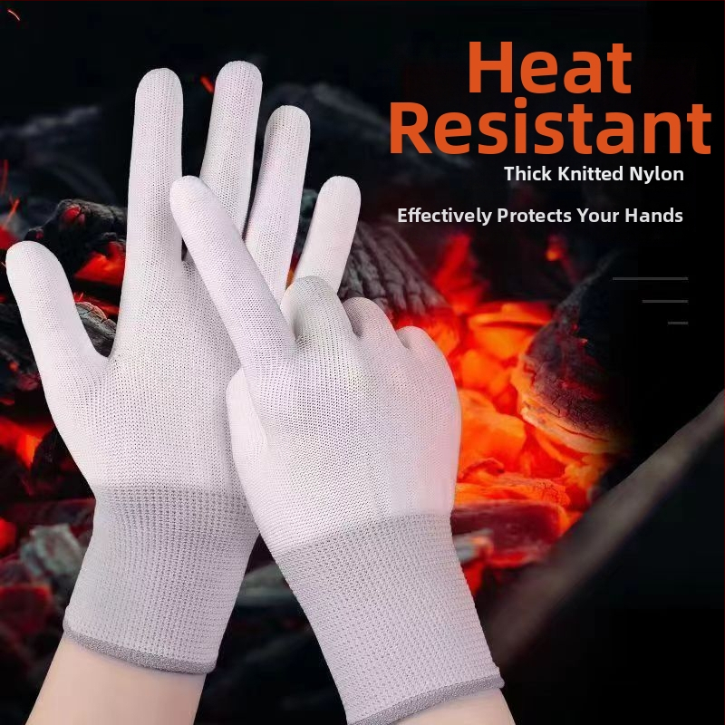 Barbekiu pirštinės, nailonas, atsparios karščiui, alyvos lašų apsauga