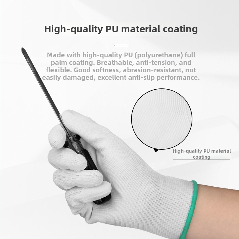 Star Works nitril/PU merülő kesztyűk, ujj- és tenyérbevonattal, csúszásmentes, kopásálló, olajálló, ipari védelemhez