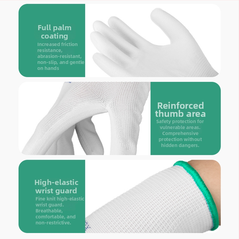 Star Works nitril/PU merülő kesztyűk, ujj- és tenyérbevonattal, csúszásmentes, kopásálló, olajálló, ipari védelemhez