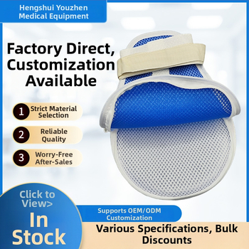 Mănuși de restricție respirabile cu fermoar pentru pacienți și vârstnici — anti-zgâriere, anti-smulgere, plăcuță de protecție încorporată, curele fixe, Material: fibră de poliester