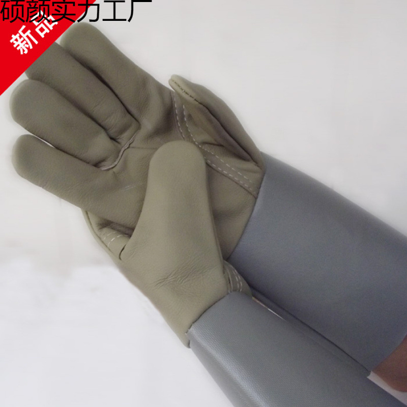 Dx7L Metināšanas cimdi no pilnas ādas, garāki, siltuma izolējoši un izturīgi pret augstām temperatūrām, izturīgi pret caurduršanu un pilieniem