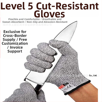 Runfeng γάντια προστασίας από περικοπές, 13-γκέιντζ επίπεδο 5, ανθεκτικά στη φθορά, διαπνέοντα, τροφίμου ποιότητας για κουζίνα HPPE/γυάλινη ίνα/σπάντεξ