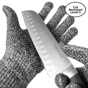 Γάντια προστασίας με αντίσταση κοπής επιπέδου 5, αντίσταση σε μαχαιρώσεις, HPPE-βάση, αντίολισθητική επίστρωση, για κηπουρική, κρεοπωλείο και χειρισμό ψαριών