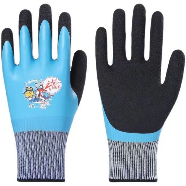 Altair 588 Двуслойни Работни Предпазни Ръкавици – Водоустойчиви, Износоустойчиви, Неплъзгащи се Каучукови, Тегло 87 g