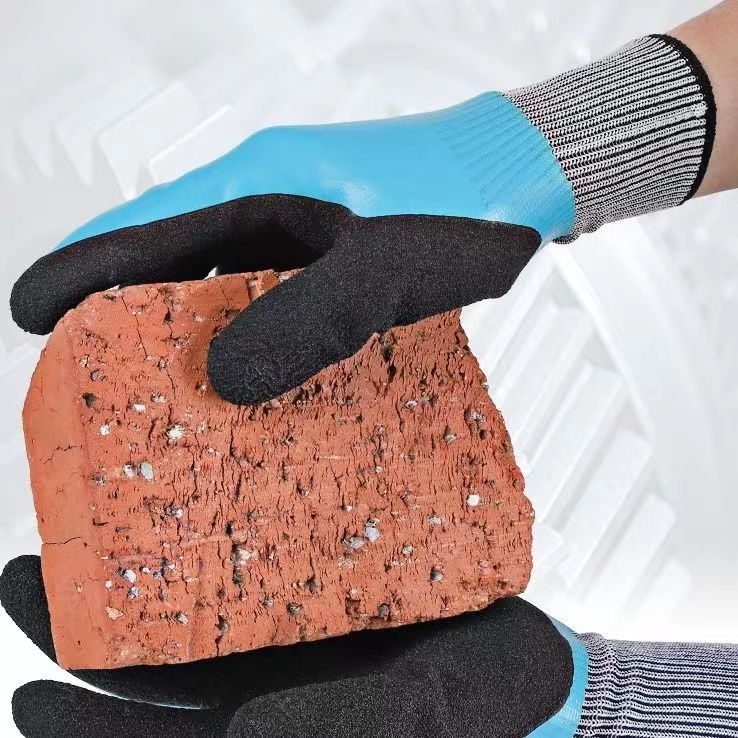 Altair 588 Двуслойни Работни Предпазни Ръкавици – Водоустойчиви, Износоустойчиви, Неплъзгащи се Каучукови, Тегло 87 g