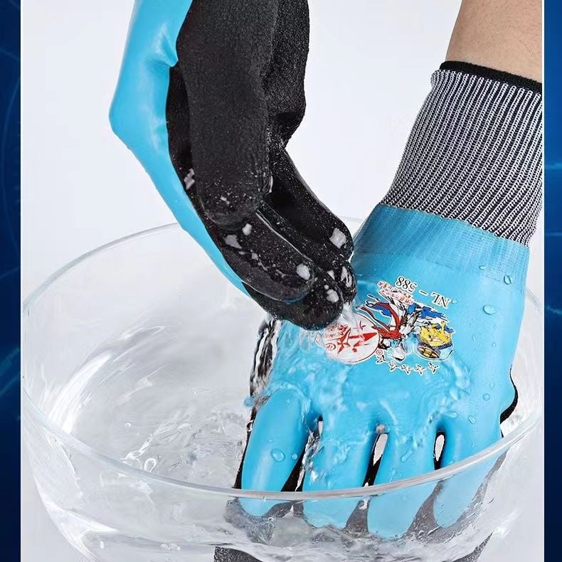 Altair 588 Двуслойни Работни Предпазни Ръкавици – Водоустойчиви, Износоустойчиви, Неплъзгащи се Каучукови, Тегло 87 g