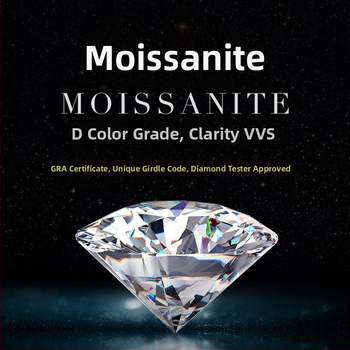 Moissanite κυκλικός λίθος, Eight Hearts Eight Arrows κοπή, VVS διαύγεια, εργαστηριακά καλλιεργημένος πολύτιμος λίθος