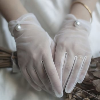 Vjenčane rukavice s visećim perlama, elegantne rukavice za prste za žene, dekoracija