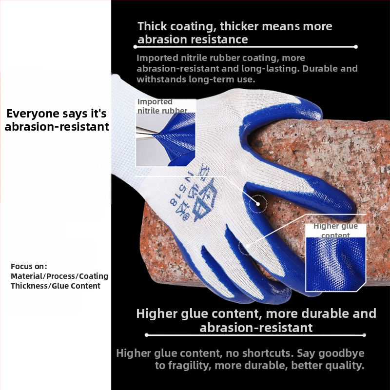 Маслоустойчиви работни ръкавици с неплъзгащ се гумен захват, тегло 32, предназначени за строителство, нефтена индустрия, минно дело и машиностроене