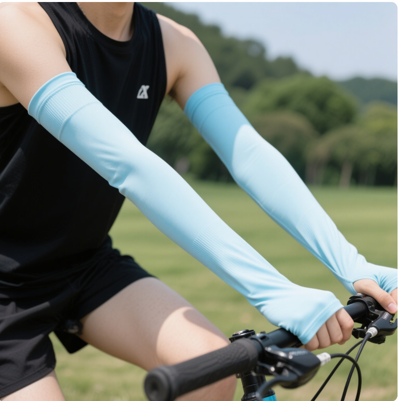 Manșete de protecție solară pentru vară, țesătură Ice Silk (Milk Silk) cu poliester >96%, pentru condus și ciclism, vara 2024
