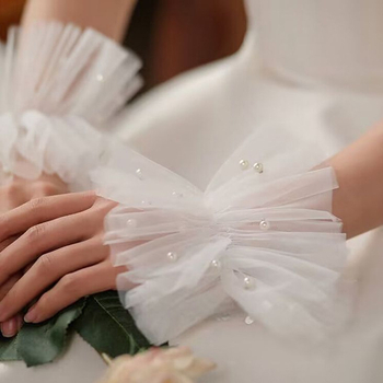 Ručni izradak rukav s perlama u Lolita stilu, čipkasti, bez prstiju, vjenčani dodatak
