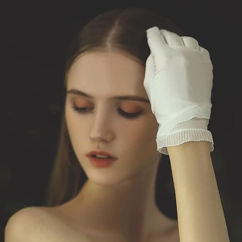 Mănuși scurte din satin pentru femei, elegante pentru petreceri, accesorii de fotografie, design original